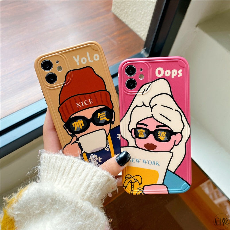 YoLo Oops Cute Cartoon iPhone Case