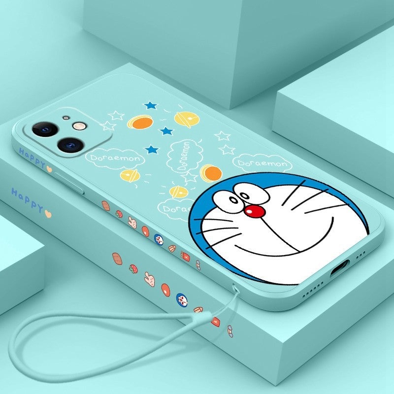 Doraemon Printed Soft Phone Case with Strap