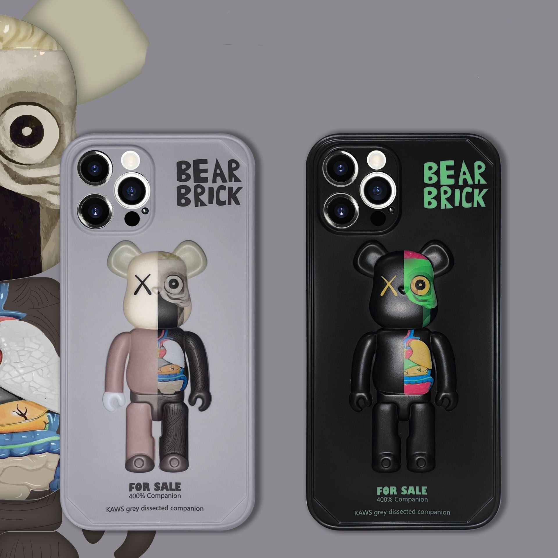 3D Bearbrick Anatomical Artist Phone Case
