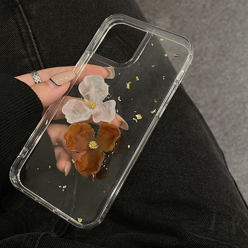 3D Flower Transparent iPhone Case