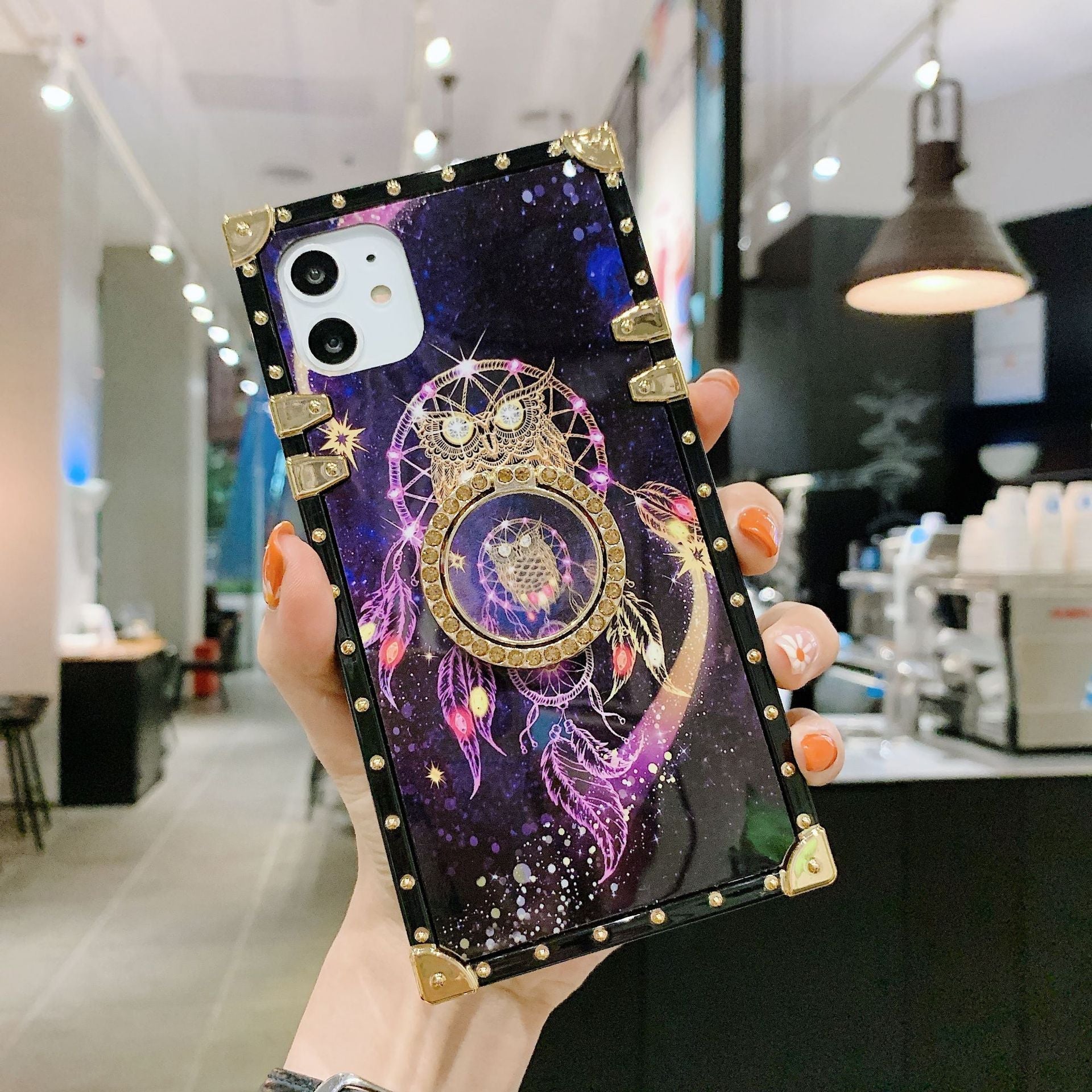 Fantasy Starry Sky Wind Chime Phone Case with Ring