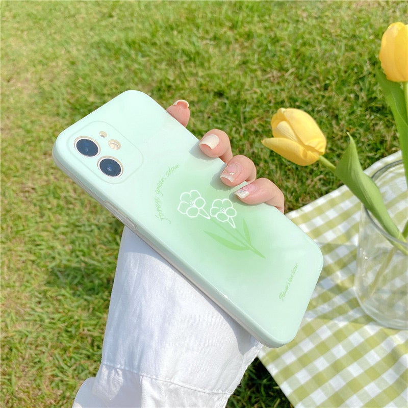 Froest Green Jelly Phone Case with Kickstand Holder
