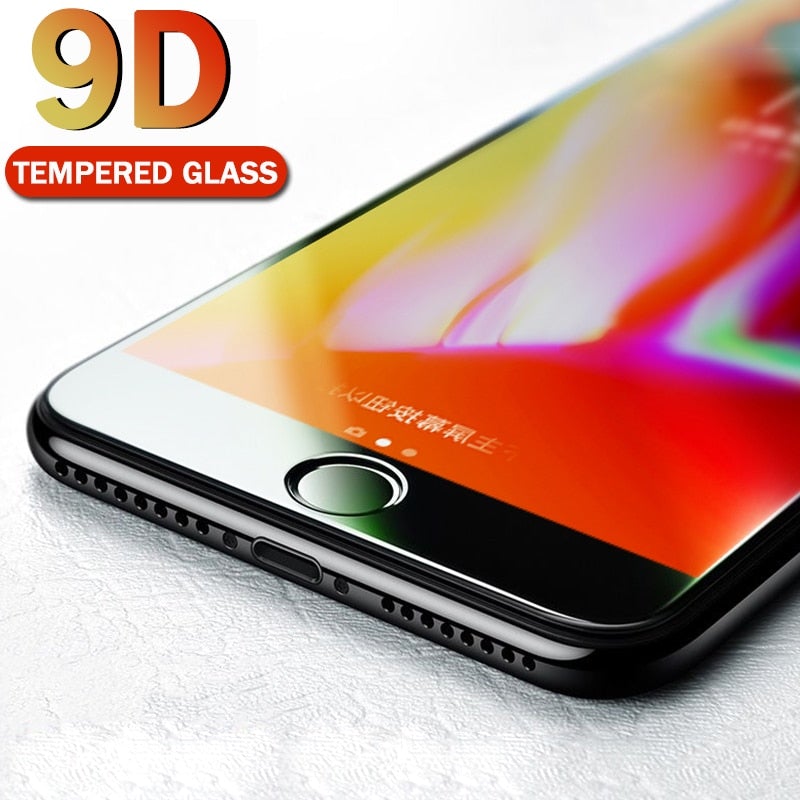 Full Coverage HD 9D Tempered Glass iPhone Screen Protector