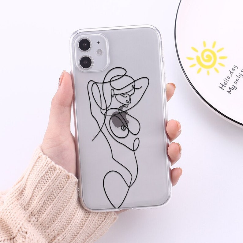 Modern Art Lines Body Abstract Body Minimalist Sexy Silicone Cover Case