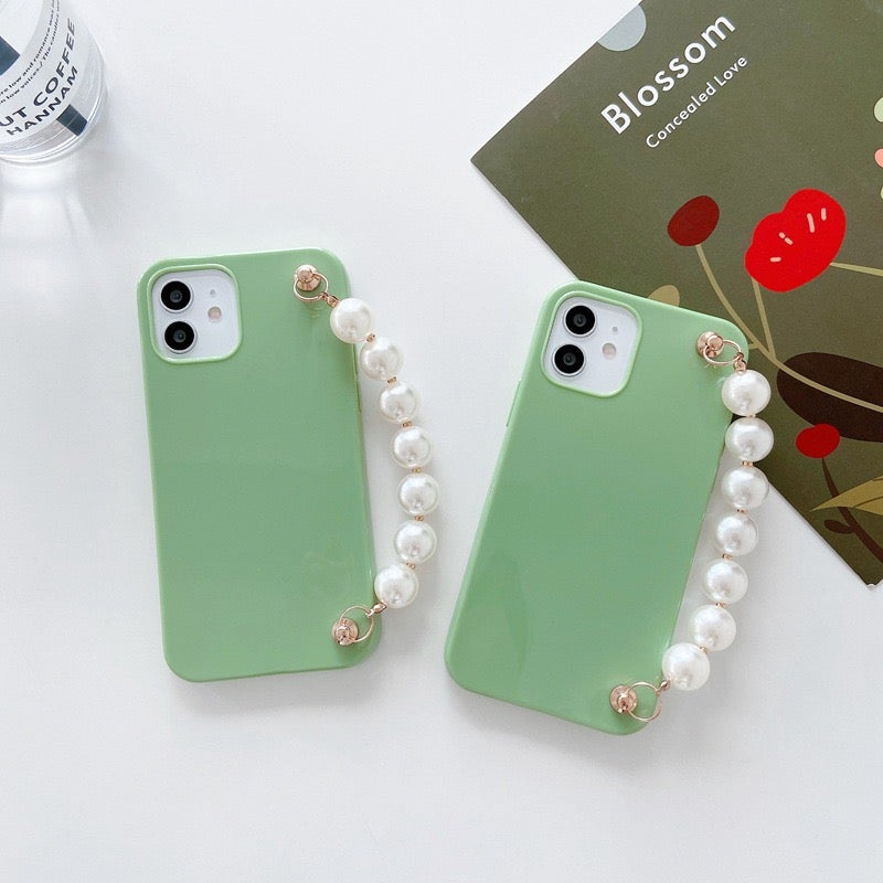 Jelly Pearl Bracelet Soft Phone Case