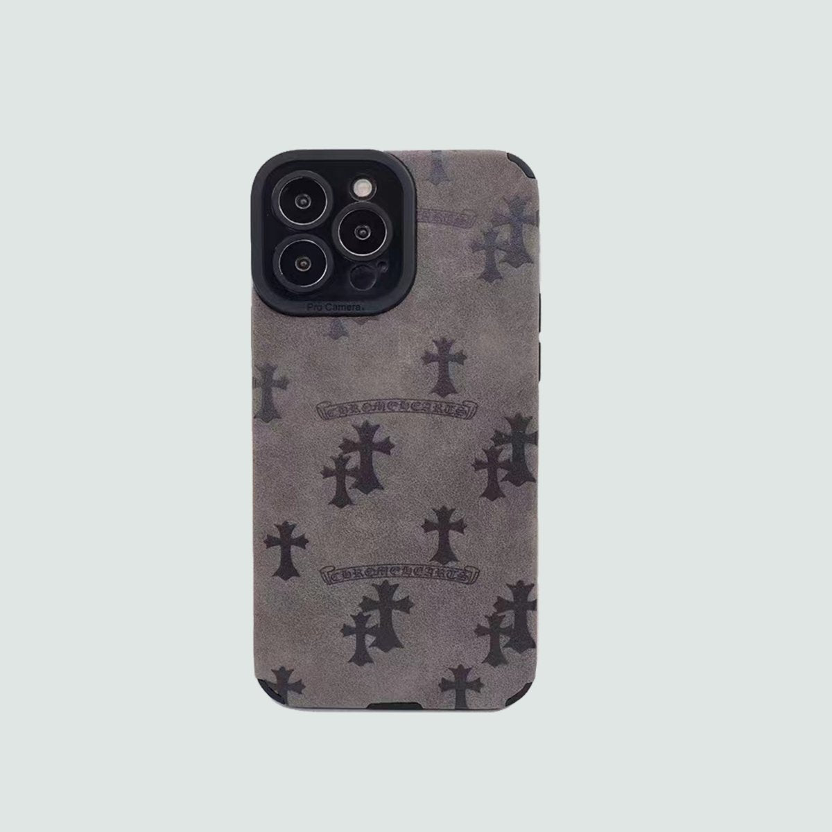 Leather Phone Case | Gold Crosses