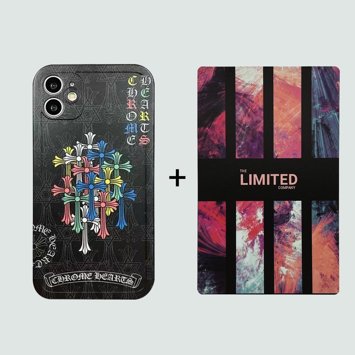 Limited Phone Case | Rainbow Crosses on Black