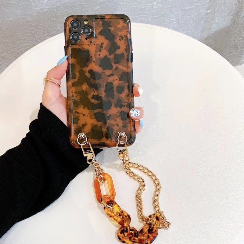 Luna Leopard Phone Case with Chain