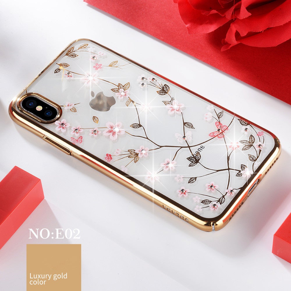 Luxury Flowers Electroplated Diamond Phone Case