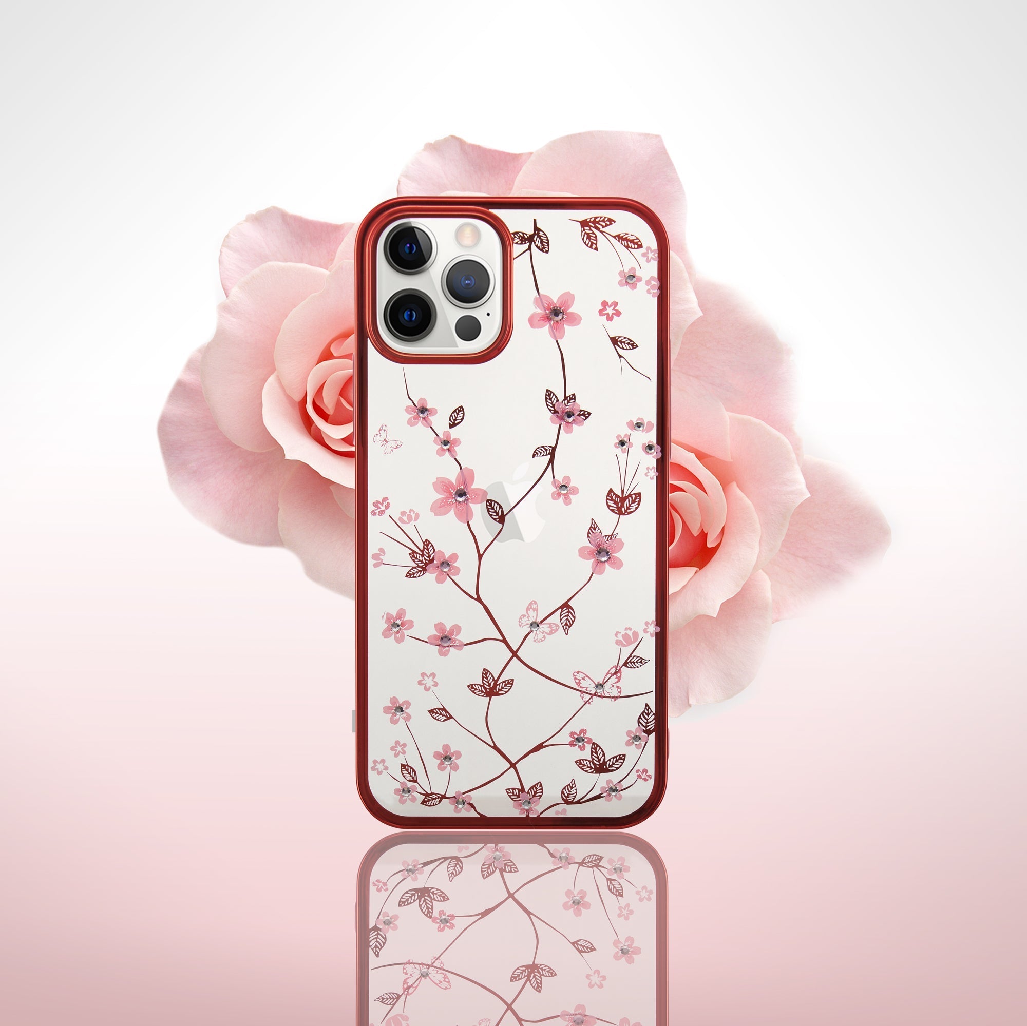 Luxury Flowers Electroplated Diamond Phone Case