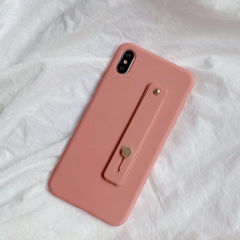 Plain Candy Colored Phone Case with Hand Strap