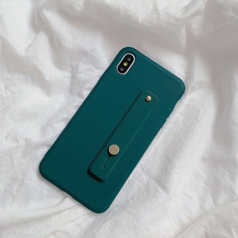 Plain Candy Colored Phone Case with Hand Strap