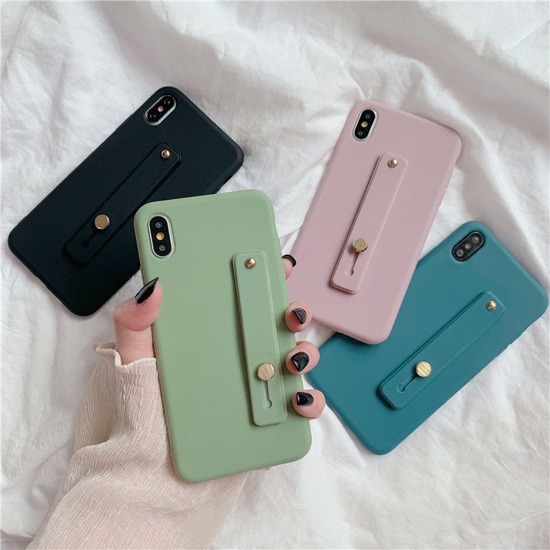 Plain Candy Colored Phone Case with Hand Strap