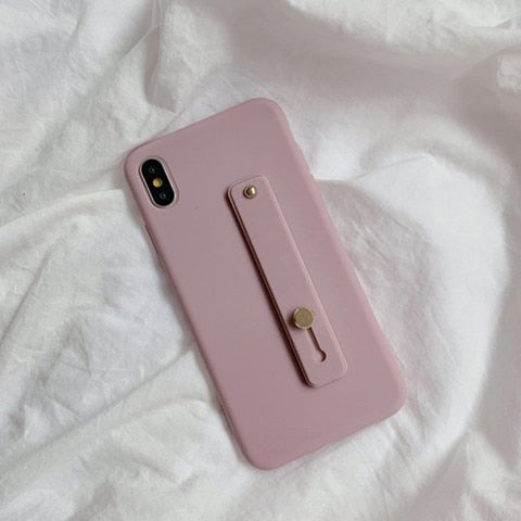 Plain Candy Colored Phone Case with Hand Strap