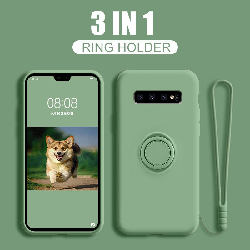 Samsung Magnetic Liquid Silicone Case With Ring Holder