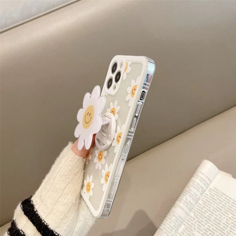 Cute Smiling Daisies Phone Case With Matching Daisy Phone Grip