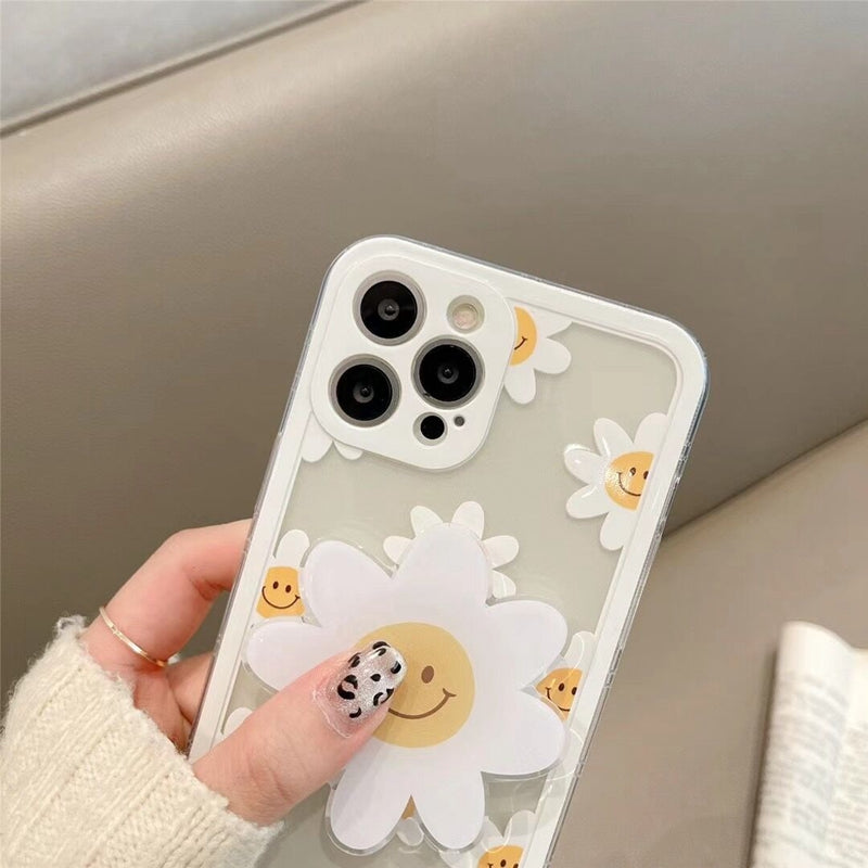 Cute Smiling Daisies Phone Case With Matching Daisy Phone Grip