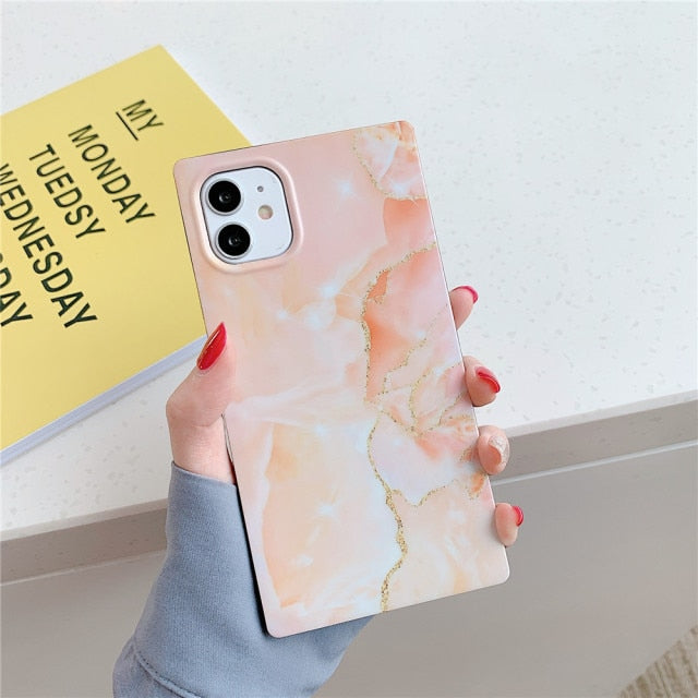 Square iphone Marble Case