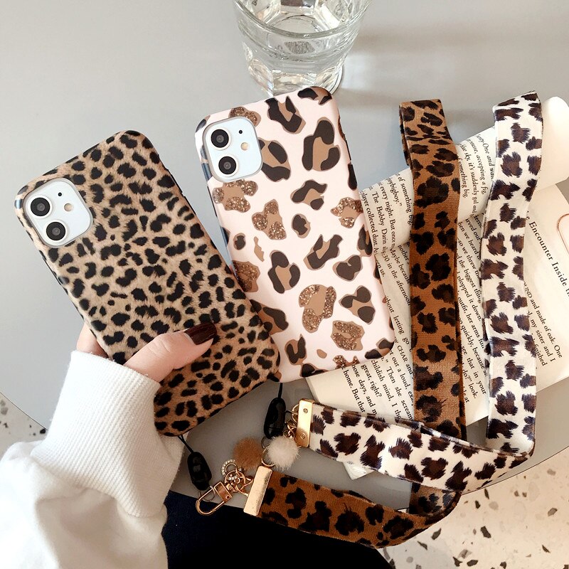 Luxury Strap Leopard Print Phone Case