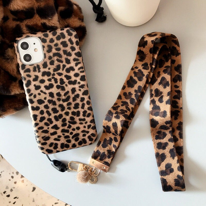 Luxury Strap Leopard Print Phone Case