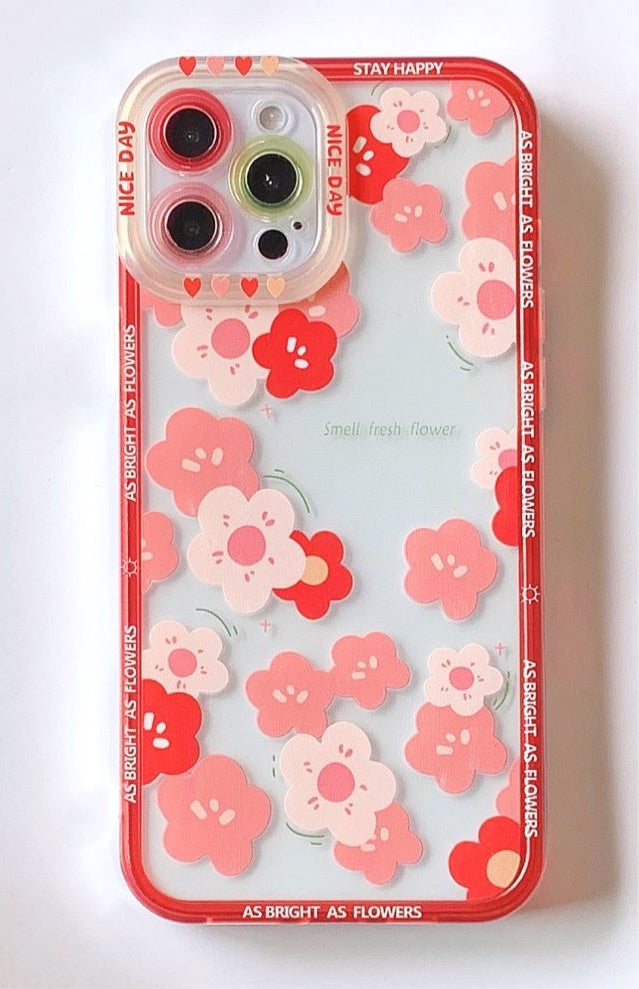 Cute Clear Flower Phone Case Design