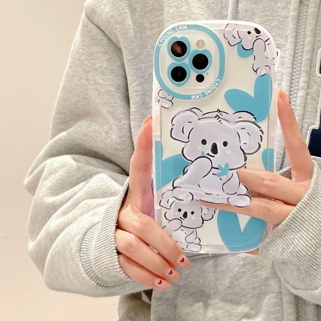 Cartoon Koala Phone Case with Cute Matching Koala Phone Grip