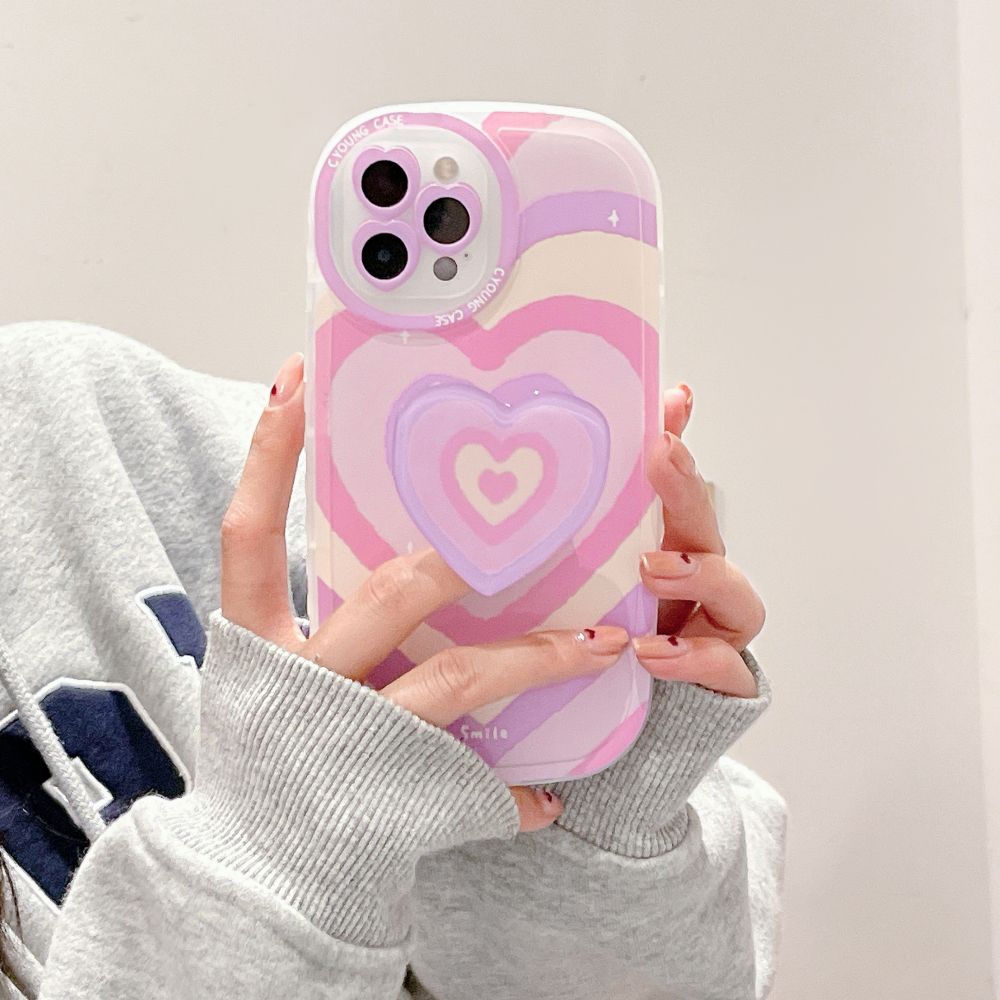 Heart Design Phone Case With Matching Heart Phone Grip