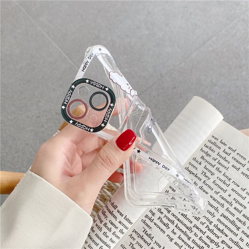 Cute Cartoon Phone Case With Clear Soft Wallet Cover