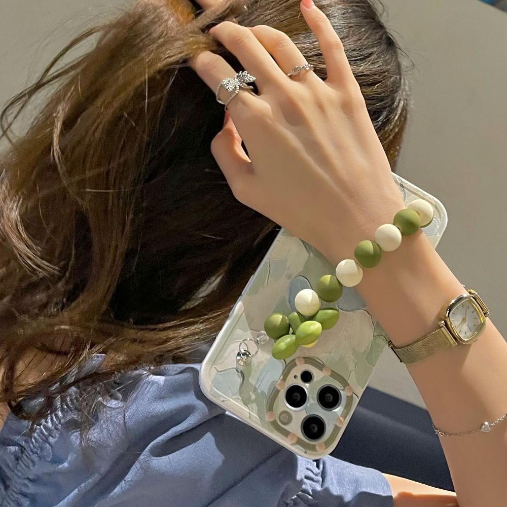 Oil Painting Flower Wristband Phone Case