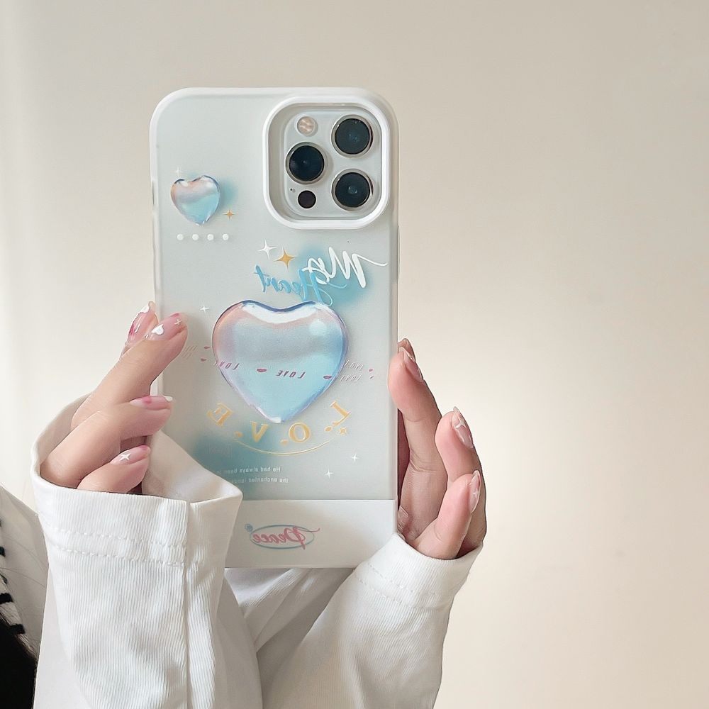 Cute Blue Heart Design Phone Case