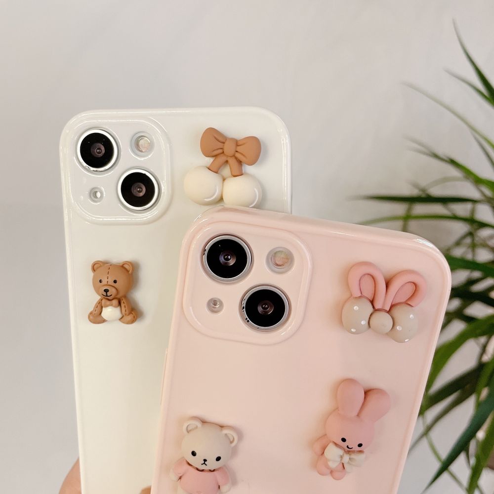 3D Cute Rabbit Bear Phone Case
