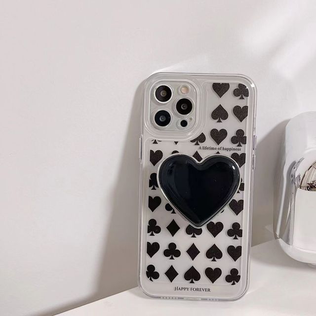 Unique Poker Design Shockproof Phone Case With Heart Phone Grip
