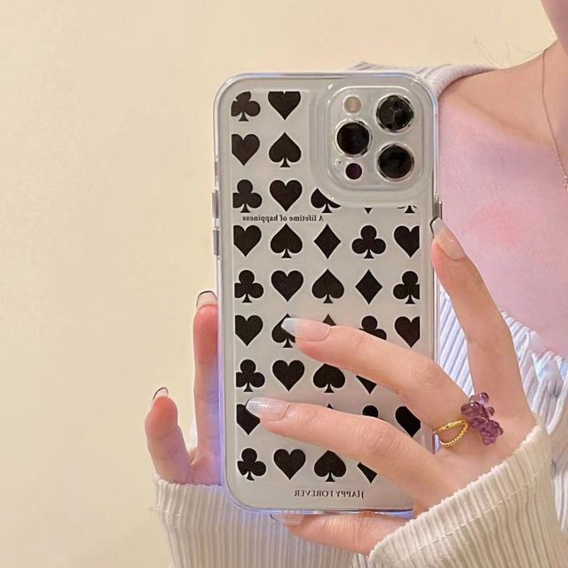 Unique Poker Design Shockproof Phone Case With Heart Phone Grip
