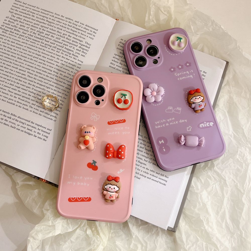 Cute 3D Cherry Candy Cartoon Phone Case