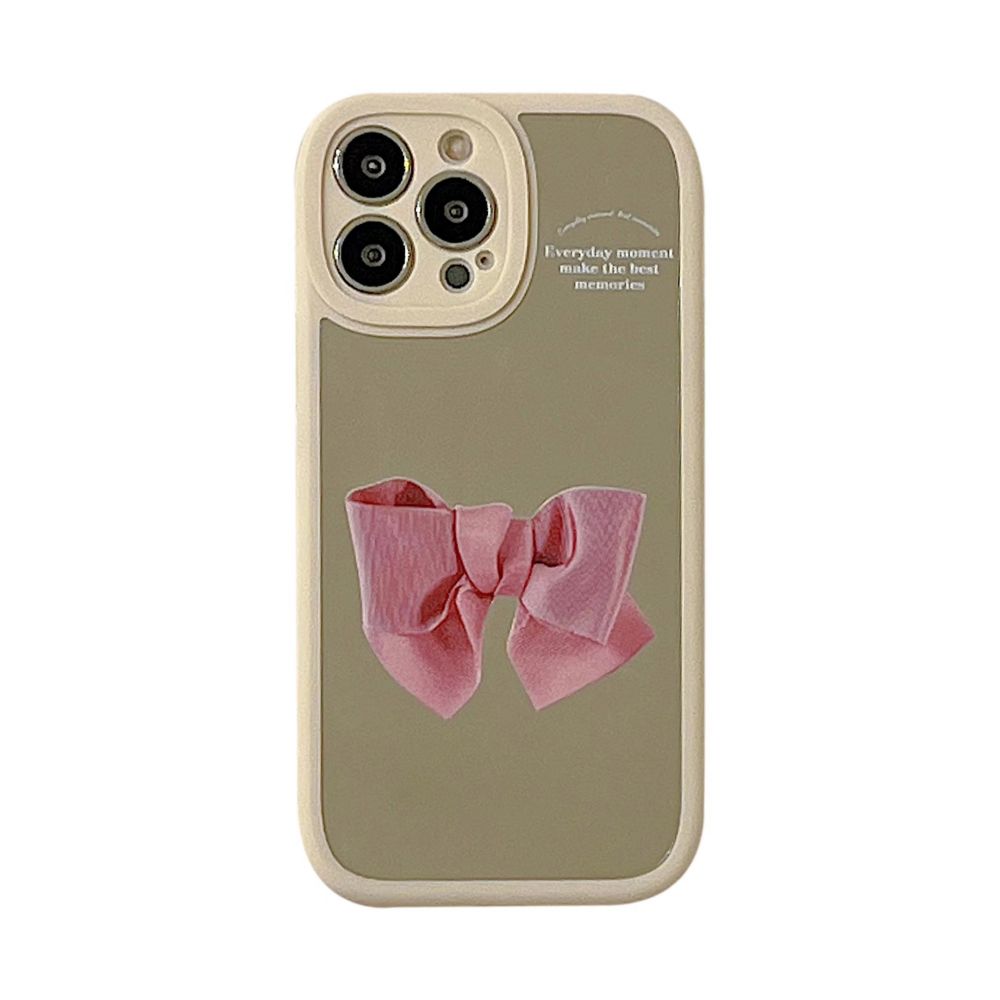 Cute Pink Bow Mirror Silicone Phone Case