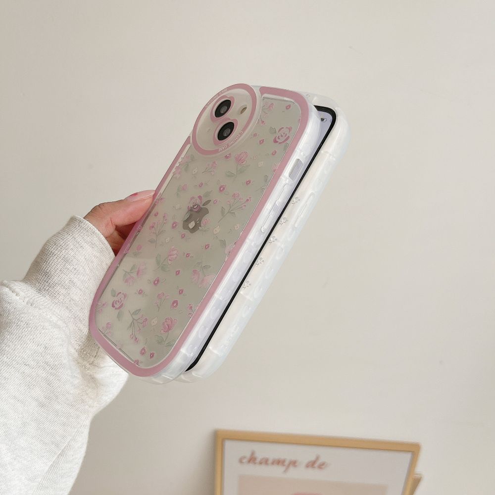 Clear Shockproof Flower Design Phone Case