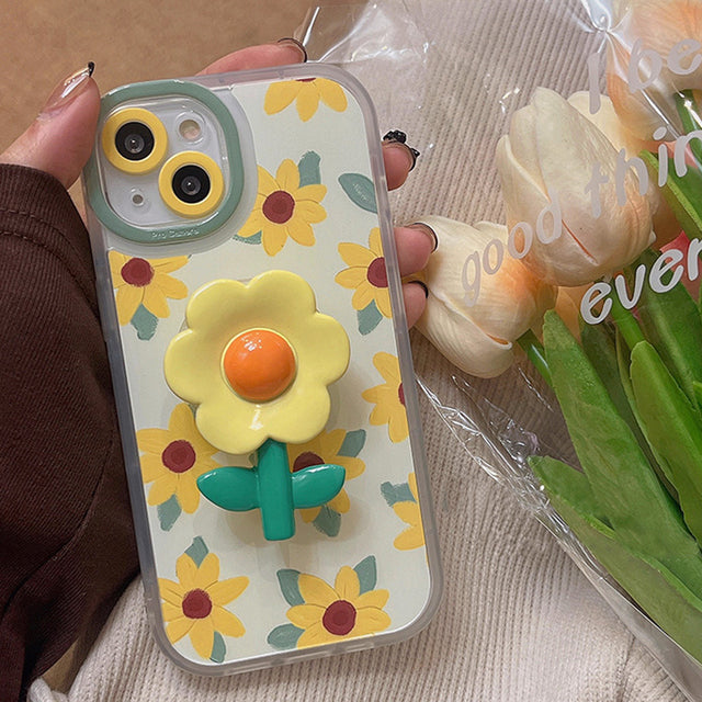 Adorable Flower Phone Case With Flower Phone Grip