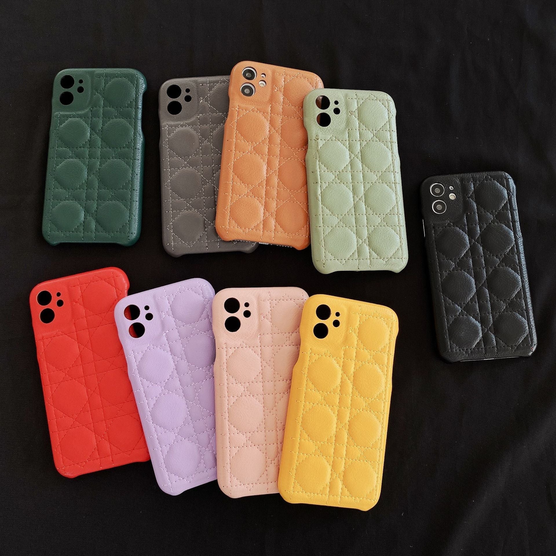 PU Leather Classic Rhombus Phone Case