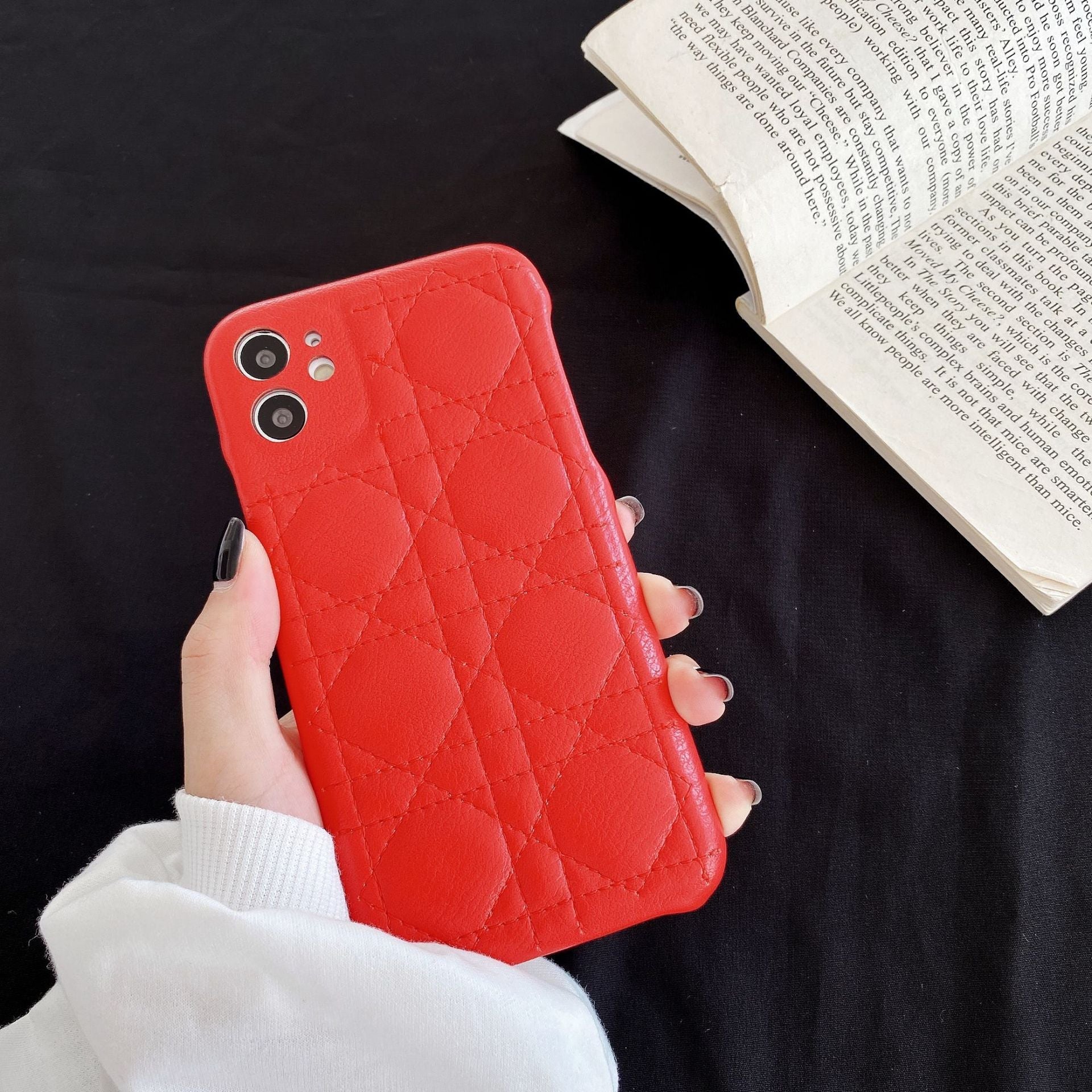 PU Leather Classic Rhombus Phone Case