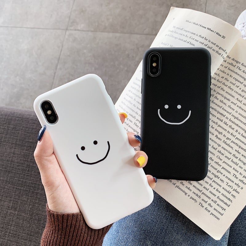 Simple Smiley Face Couple Phone Case