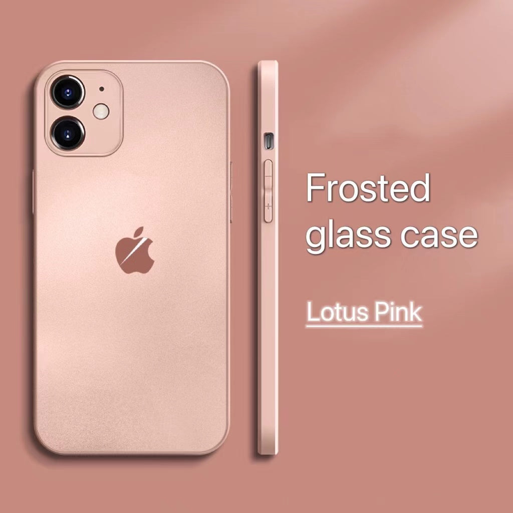 Square Frosted Tempered Glass Phone Case