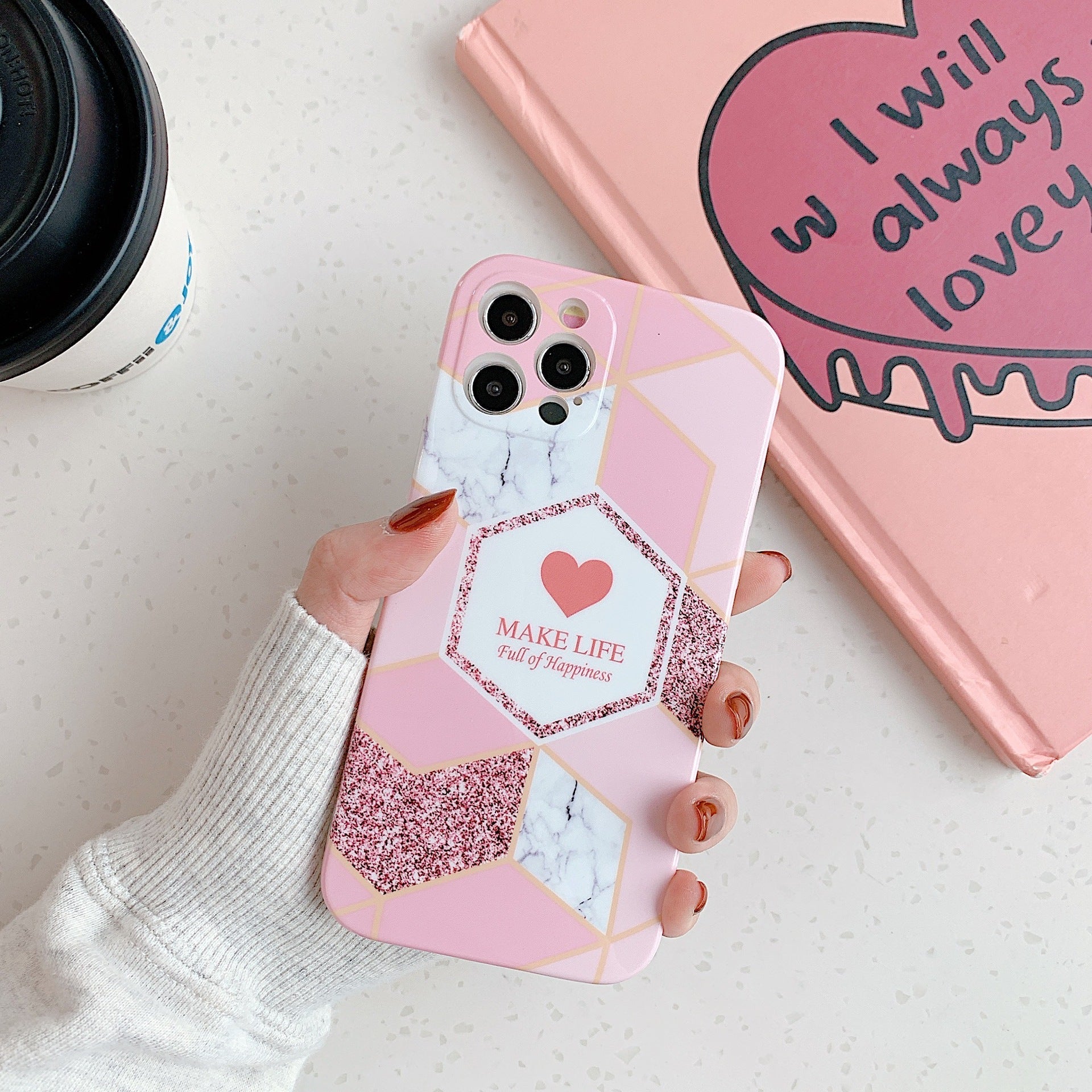Sweet Heart Marble Phone Case