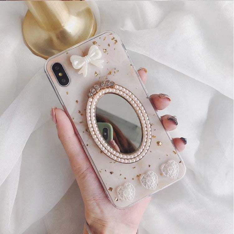 Vintage Marble Pearl Mirror Phone Case