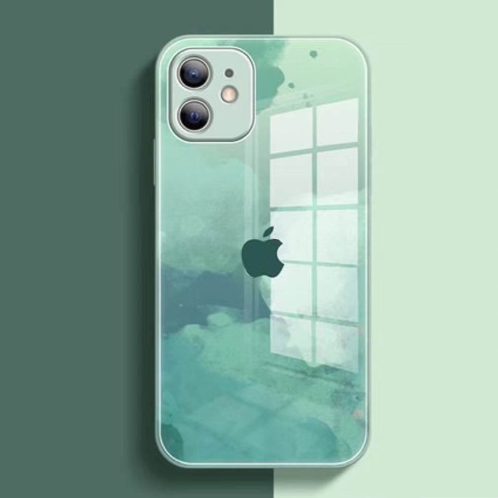 Watercolor Tempered Glass Phone Case