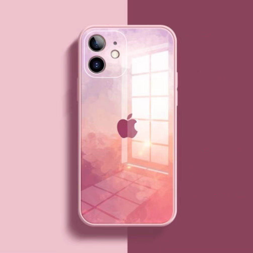 Watercolor Tempered Glass Phone Case