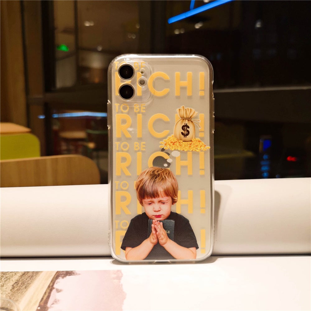 Wish to be Rich Transparent Soft Phone Case